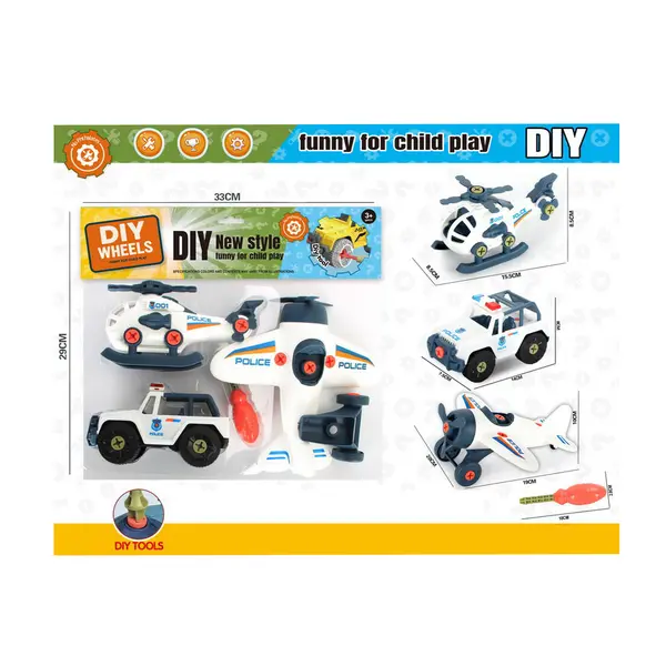 Jucărie interactivă poliție cu piese asamblabile