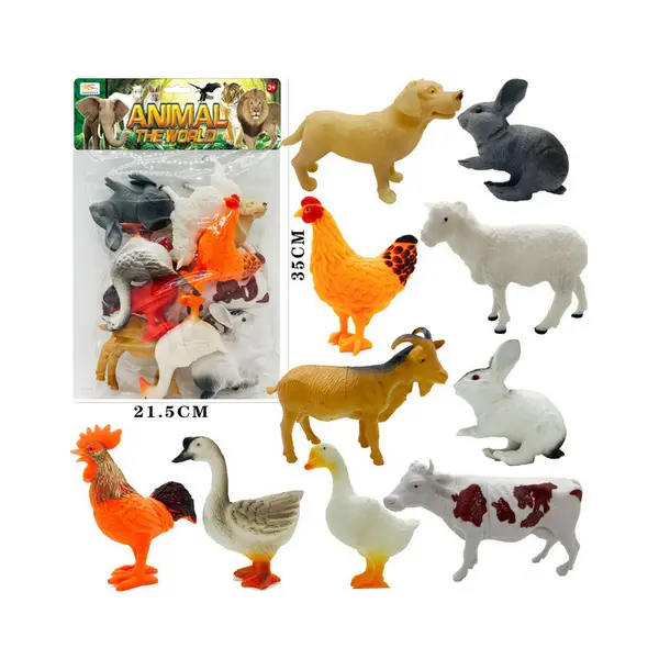 Set 10 figurine Animale de Fermă Realiste, colecție educativă din material durabil