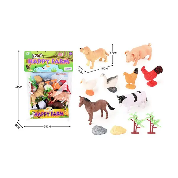 Set figurine interactive Animale de la Ferma "Happy Farm", colectie educativa pentru copii