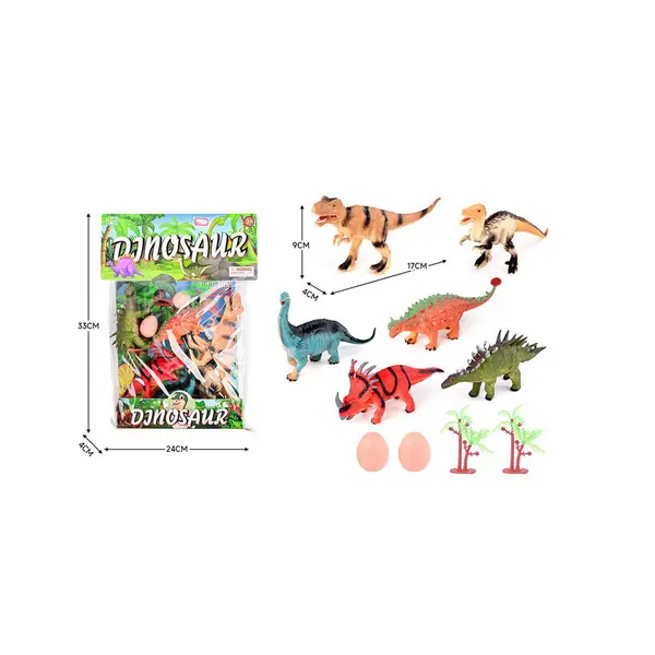 Jucării dinozauri cu ou și elemente decorative