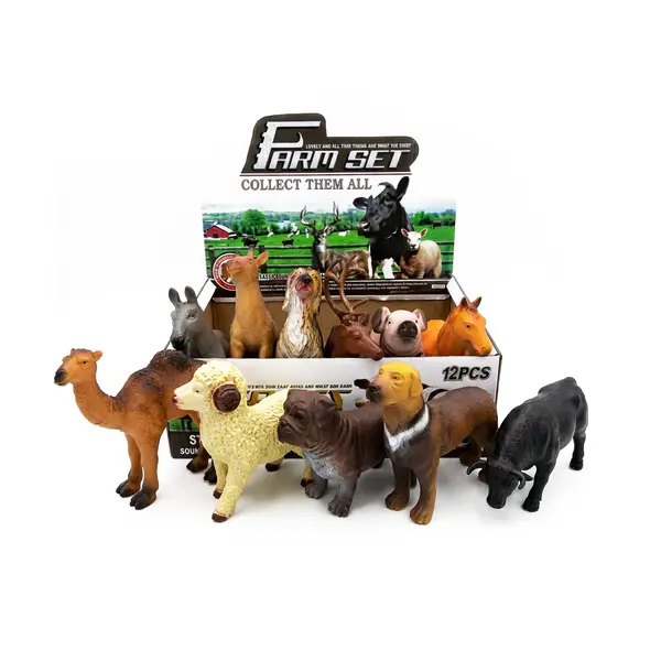 Set 12 figurine animale de fermă cu sunete, ambalaj display