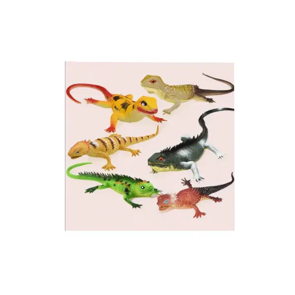 Set 6 reptile mari din cauciuc 23 cm prezentare produs