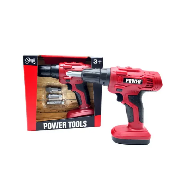 Bormasină Electrică de Jucărie pentru Copii, Mișcare Rotativă Realistă, Include 3 Capete Interschimbabile, Dimensiuni 18 x 16 cm, Multicolor