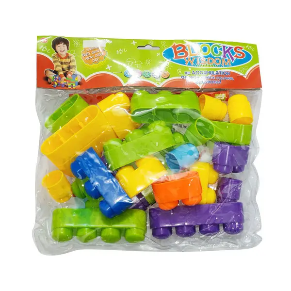 Joc de construit educativ "BLOCKS WISDOM", set blocuri colorate pentru dezvoltarea inteligentei