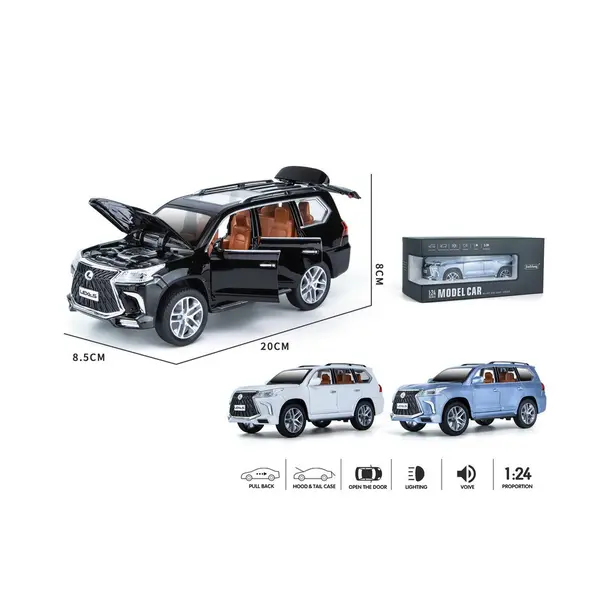 Mașină metalică Lexus LX570 SUV vedere față și spate