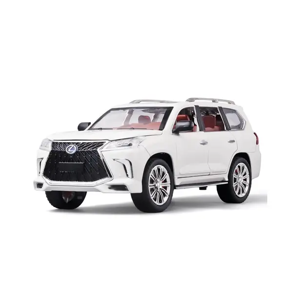 Mașină metalică Lexus LX570 SUV alb vedere față