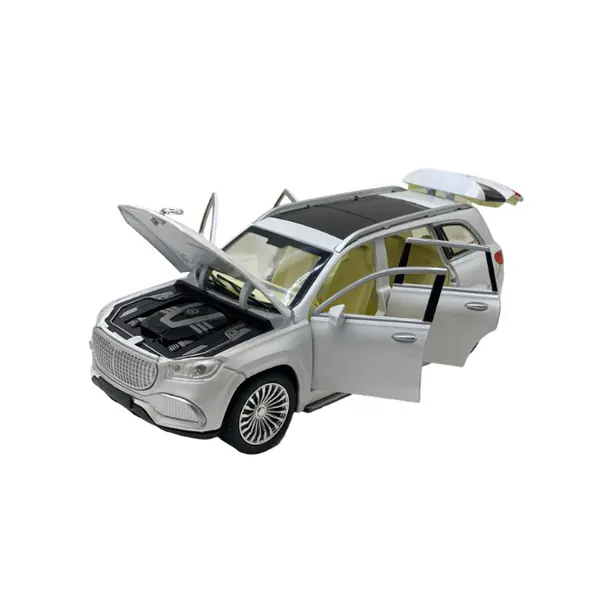 Mașină metalică Maybach S600 1:24 cu capotă deschisă și compartiment motor