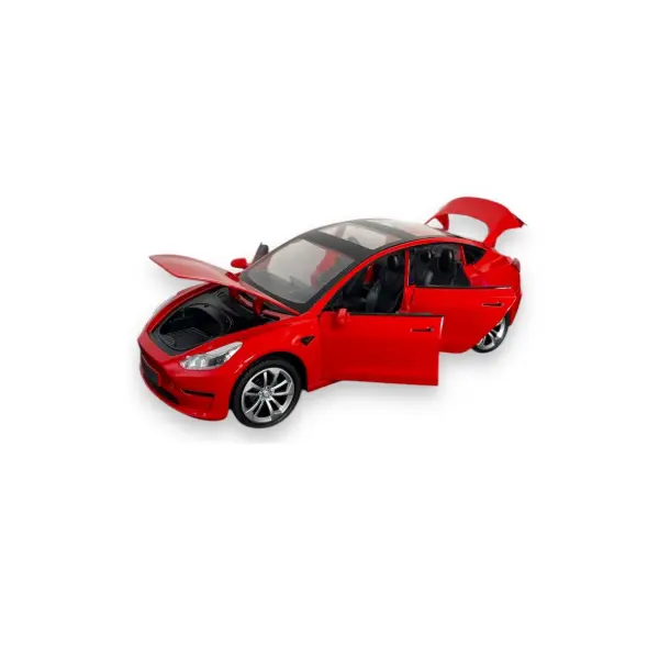 Mașină metal Model 3 roșu cu sunete și funcție pull-back