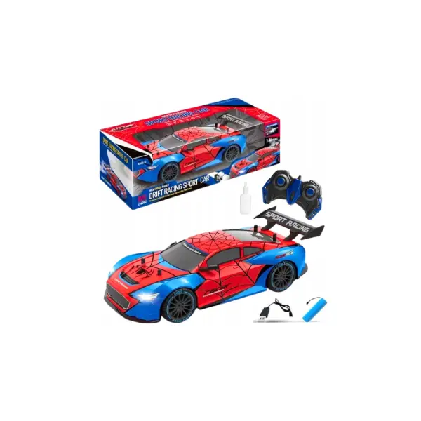 Mașină cu Telecomandă "Drift Racing Spider", Scară 1:16, Efect de Evacuare cu Fum (Vapori de Apă), Tracțiune 4WD și Lumini LED