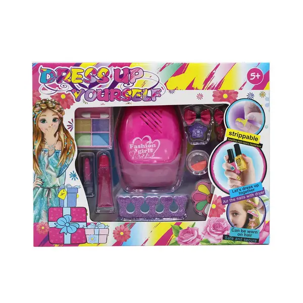 Set Manichiură Interactiv pentru Copii „Dress up Yourself”, Include Ojă Lavabilă, Accesorii de Decorat și Stickere, Multicolor