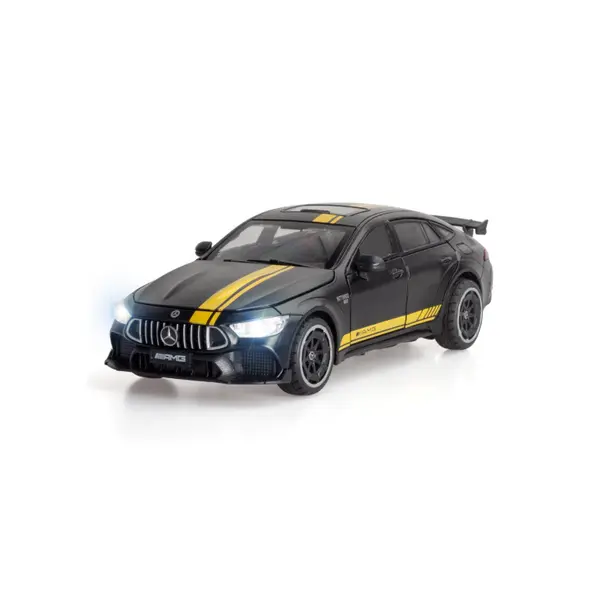 Mașinuță Metalică AMG GT63S, Scara 1:24, Detalii Premium, Deschidere Capotă/Uși, Sunete și Lumini
