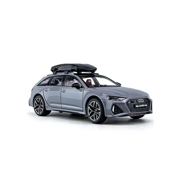 Machetă Auto Audi RS6 Avant, Die-Cast, Metalică, cu Funcție Pull-Back, Lumini și Sunete, 1:24