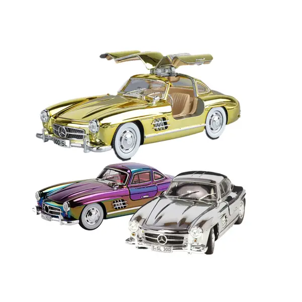 Mașinuță Metalică de Colecție Mercedes-Benz 300SL "Gullwing", Scara 1:24, Uși Tip Aripi de Pescăruș, Sunete și Lumini
