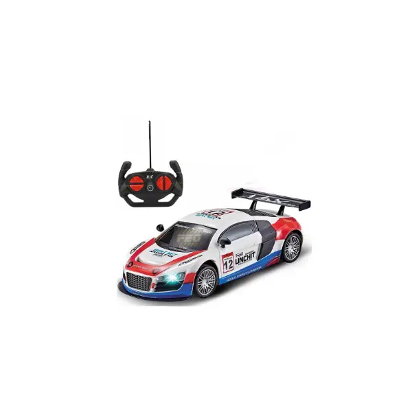 Mașină cu Telecomandă Rastar Audi R8 LMS Performance, Scară 1:18, Lumini LED Funcționale, Detalii Realiste, Lungime 25 cm, Multicolor/Alb