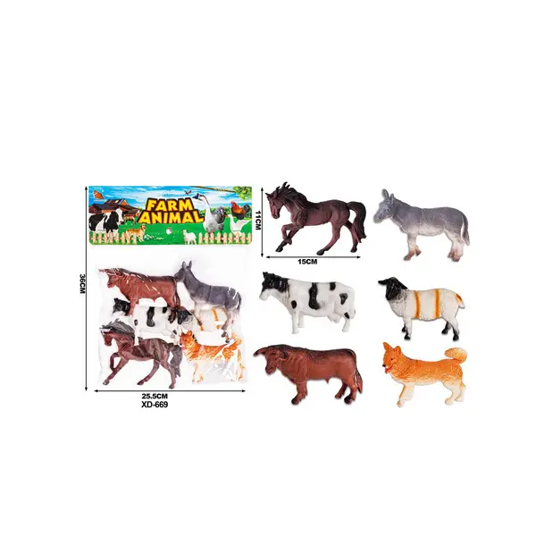 Set 6 Figurine Animale de Fermă „Micul Fermier”, Detalii Realiste, Material Rezistent și Durabil, Dimensiuni Medii