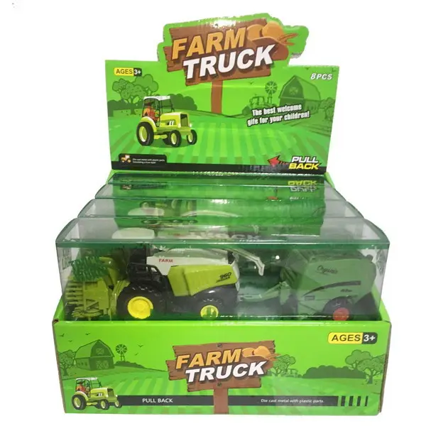 Set de 8 Utilaje Agricole de Fermă "Super Farming", Combină cu Remorcă și Tractoare Accesorizate