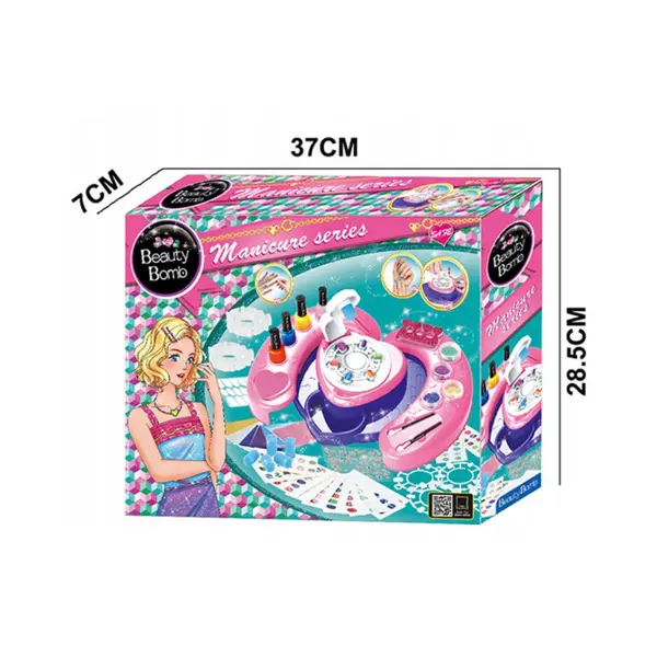 Set jucărie manichiură Beauty Bomb cu ojă în ambalaj