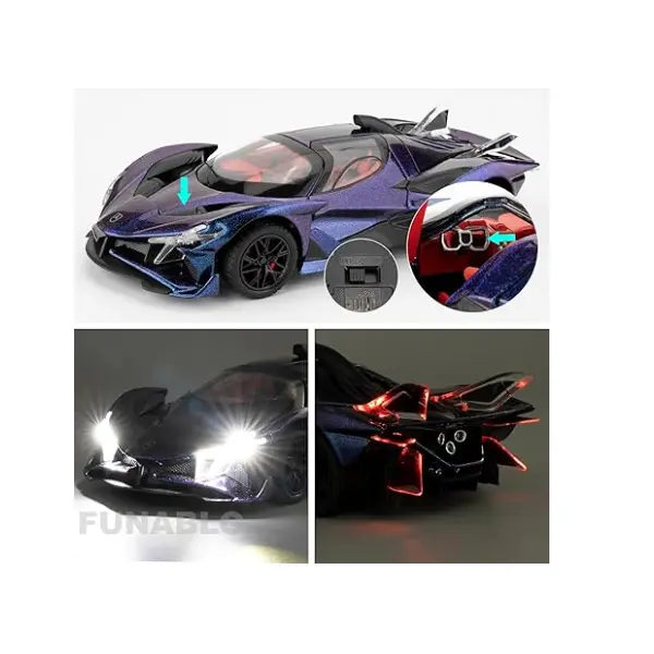 Supercar de jucărie cu funcție pull back