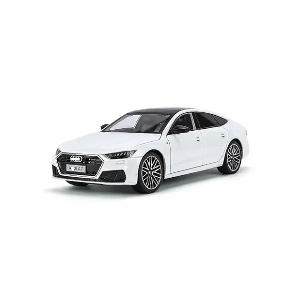 Mașină metalică Audi A7 1:24 culoare albă vedere frontală