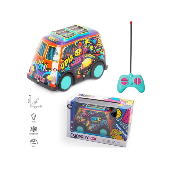 Mașină cu telecomandă „My First Cartoon Car”, design vesel cu sunete, lumini și siluetă detașabilă