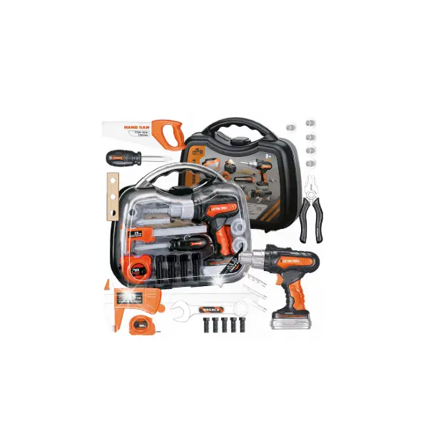 Set de Scule "Micul Meșter" - 21 Piese, cu Bormașină Electrică Funcțională și Valiză Portabilă de Depozitare