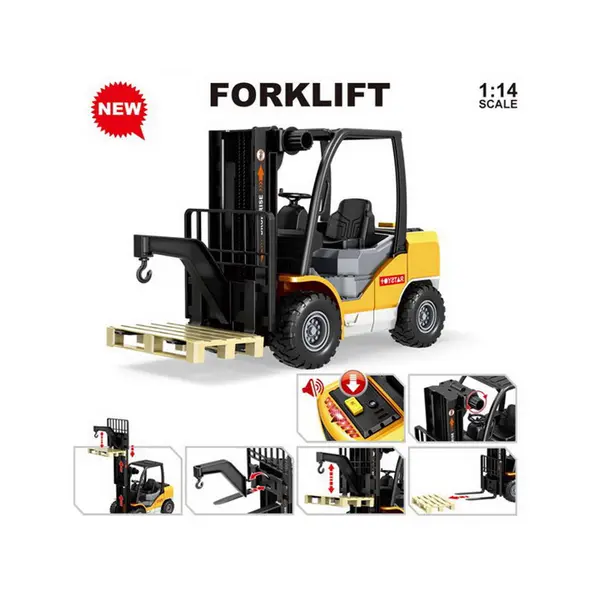 Stivuitor Muzical "Power Lifter" cu Furci și Cârlig Mobile, Sunete Realiste și Lumini LED