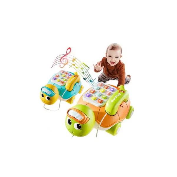 Telefon interactiv Broască Țestoasă Happy Growth cu muzică și lumini pentru bebeluși