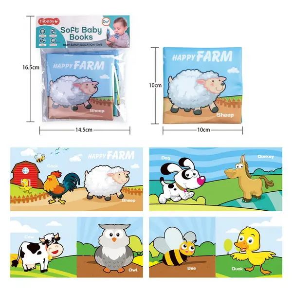 Jucărie Cărticică de Baie pentru Bebelusi, Material Impermeabil, Ilustrații Vesele, Dimensiuni 12 cm x 12 cm