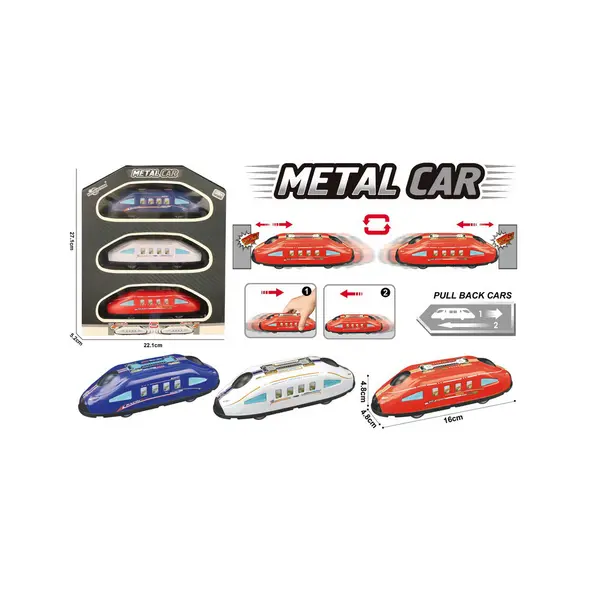 Set 3 Trenuri Regionale din metal (Die-Cast), modele feroviare detaliate pentru copii