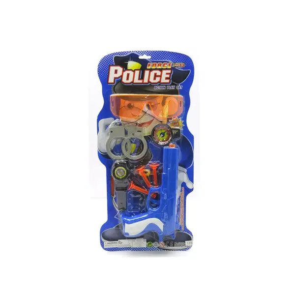 Set de Joacă Force Police pentru Copii, Include Pistol Tactic, Cătușe cu Chei și Insignă, Lungime Pistol 20 cm, Multicolor