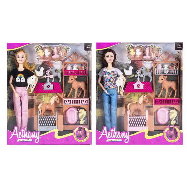 Păpușă Fermier pentru Copii, Include Accesorii de Grădinărit și Animale de Fermă, Înălțime 30 cm, Multicolor