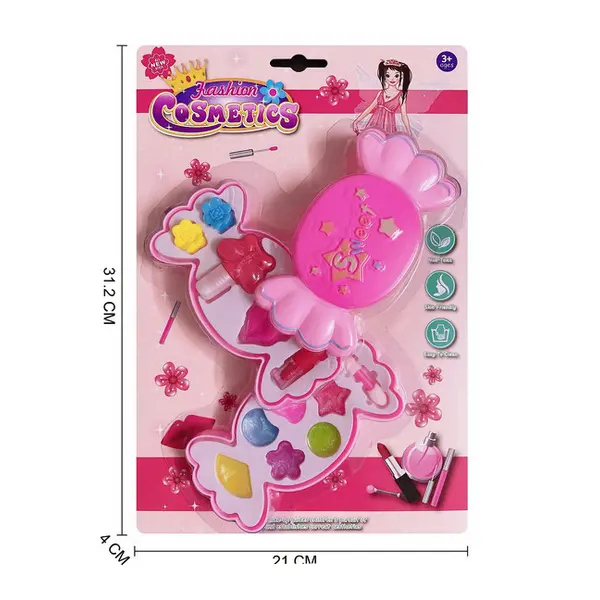 Set Cosmetic Interactiv pentru Copii, Formă de Bomboană, Include Machiaje Lavabile și Accesorii, Diverse Culori