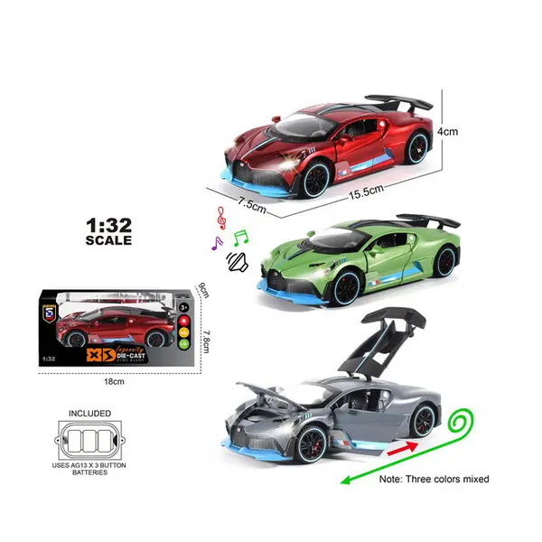 Mașinuță Bugatti Divo metalică vedere spate