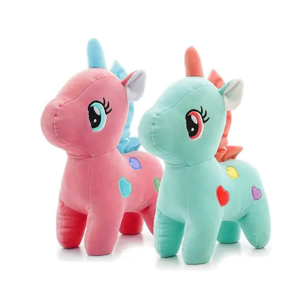 Jucărie din Pluș Ponei Magic, Textură Extra Moale, Coamă și Coadă Colorate, Înălțime 30 cm, Multicolor