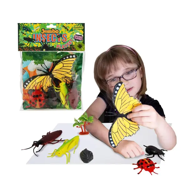 Set 6 Figurine Animale Insecte Mari din Material Flexibil, Detalii Realiste, Dimensiuni între 10 cm și 15 cm