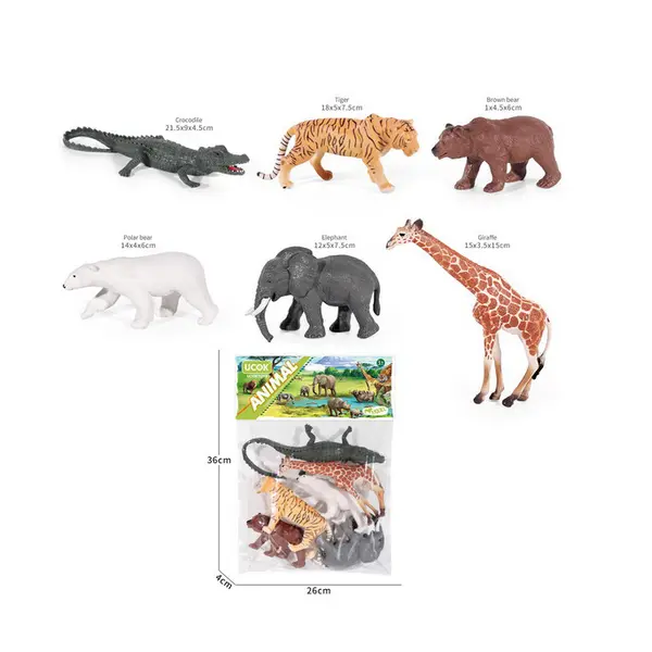 Set Figurine Animale Sălbatice „Wild Adventure”, Include Urs Polar și Animale Mari, Detalii Realiste, Dimensiuni 12-16 cm