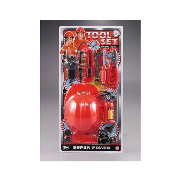 Set de Joacă Role-Play Pompier, Include Cască de Protecție, Stingător, Mască și Accesorii, Dimensiune Cască 22 cm, Multicolor