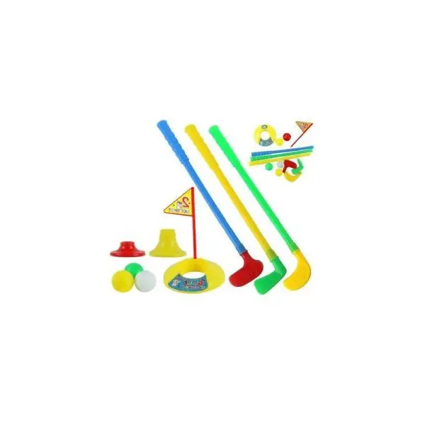 noSet Mini Golf Fun Park din plastic pentru copii cu crose și mingine