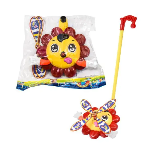 Jucărie de Împins pentru Copii, Model Floare cu Petale Mobile, Include Mâner Detașabil și Efecte Sonore, Înălțime Totală 55 cm