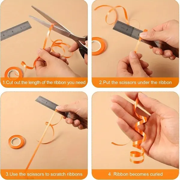 Panglică satin pentru baloane ondulată cu foarfeca