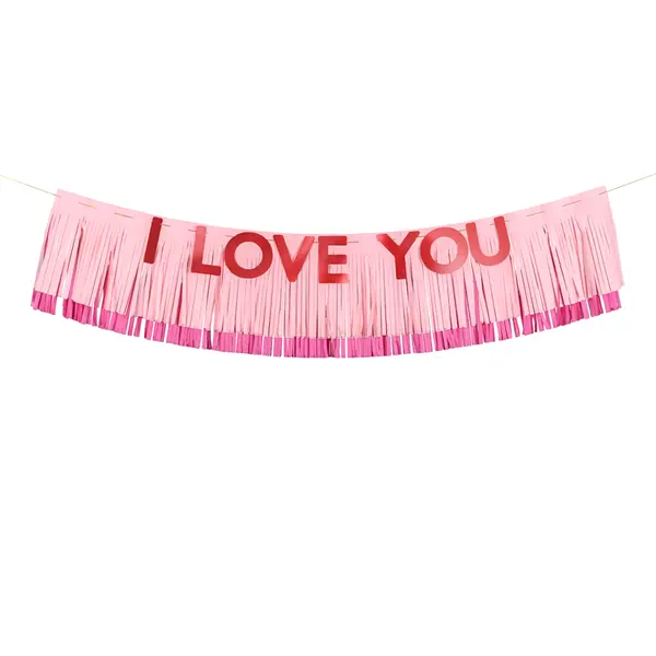 Banner Decorativ „I Love You” pentru Valentine's Day sau Aniversări, Dimensiuni 150 cm x 30 cm