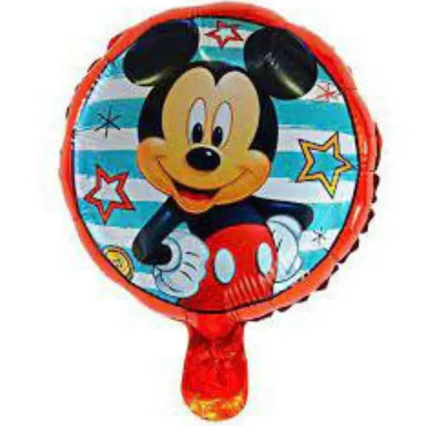 Balon din Folie de Aluminiu Rotund, Model Mickey și Minnie Mouse, Curcubeu, 25 x 25 cm