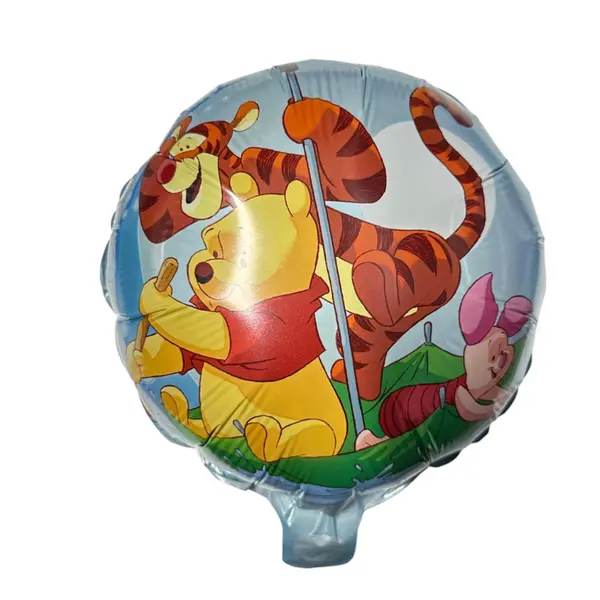 Balon din Folie de Aluminiu Rotund, Model Winnie the Pooh, Tigger și Piglet, 25 x 25 cm