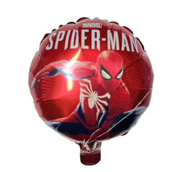 Balon din Folie de Aluminiu Rotund, Model Spider-Man, Roșu, 25 x 25 cm