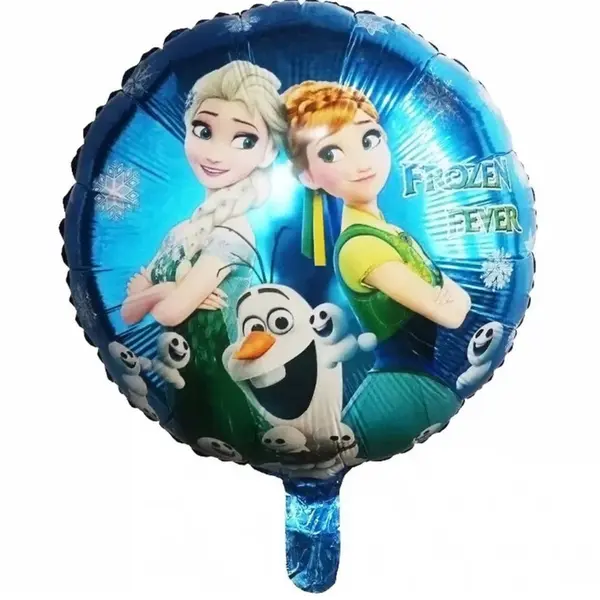 Balon din Folie de Aluminiu Rotund Frozen Fever, cu Elsa, Anna și Olaf, 45 x 45 cm