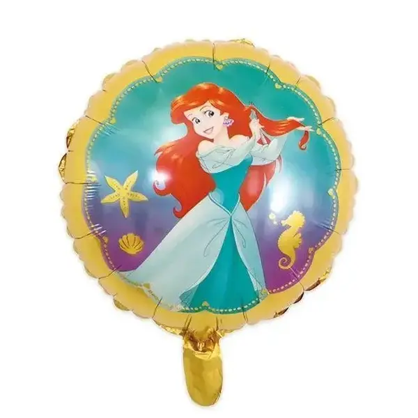 Balon din Folie de Aluminiu Rotund Ariel - Mica Sirenă, Disney Princess, 45 x 45 cm