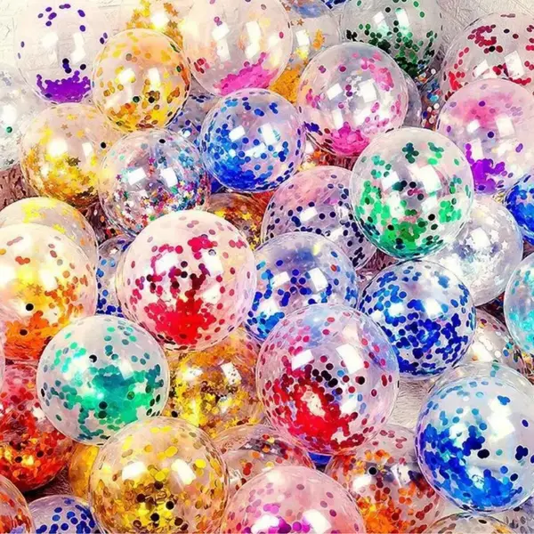 Confetti mari multicolore pentru baloane transparente
