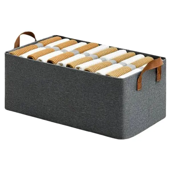 Cutie de Depozitare Pliabilă cu Capac și Mânere, Organizator Textil, 47 x 28 x 20 cm