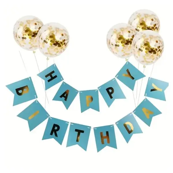 Ghirlandă Decorativă pentru Petrecere, Model Stegulețe, 16.5 x 12 cm