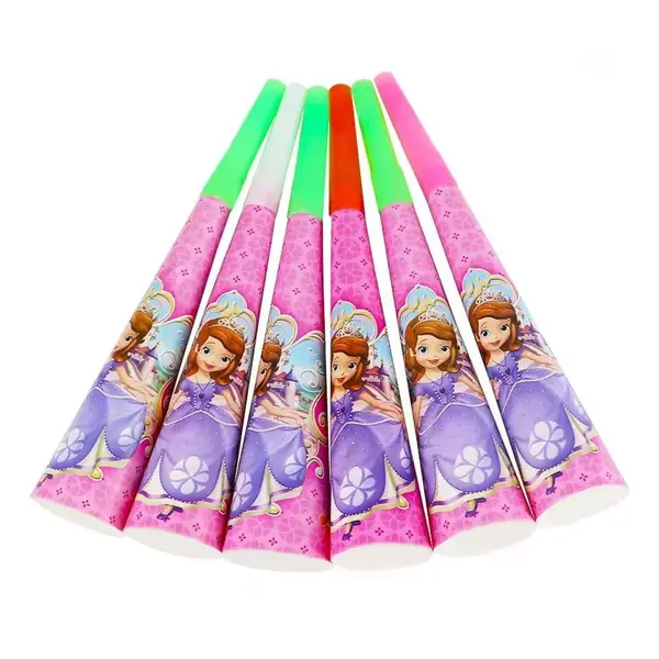 Set 6 trompete de petrecere din hârtie, 20 x 5 cm, modele pentru copii